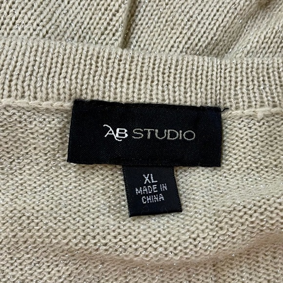 AB Studio Metallic Knit Pullover Size XL - Picture 6 of 6
